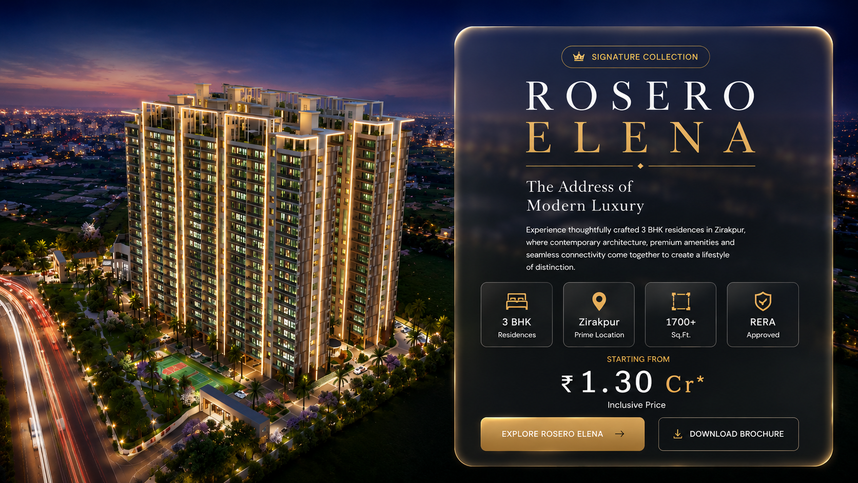 Luxury 3 BHK flat in Zirakpur near Chandigarh