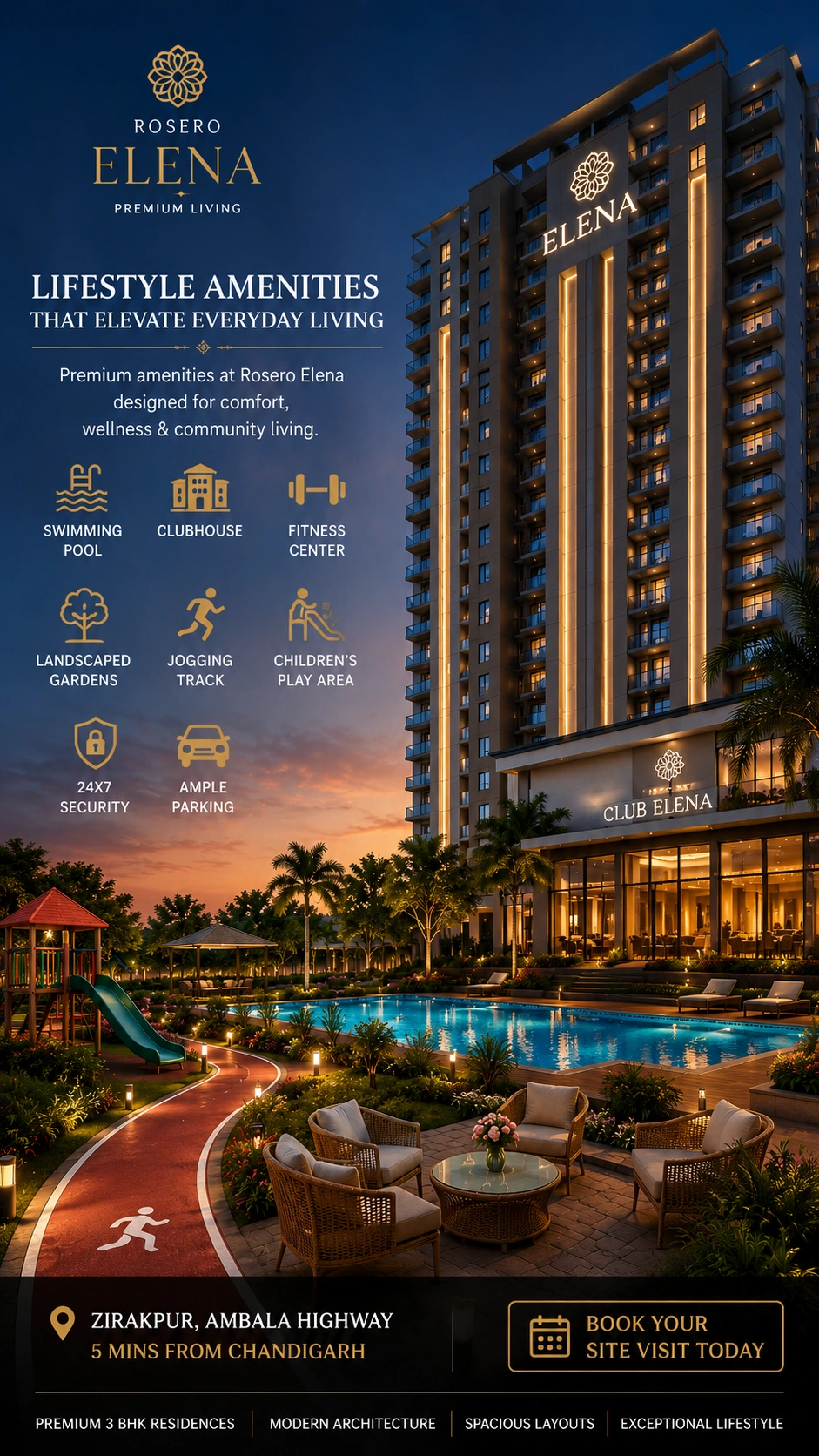 Premium apartment amenities near Chandigarh